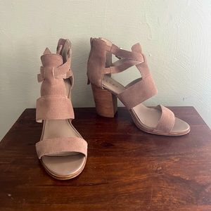 Brown Taupe Booties With Cutouts